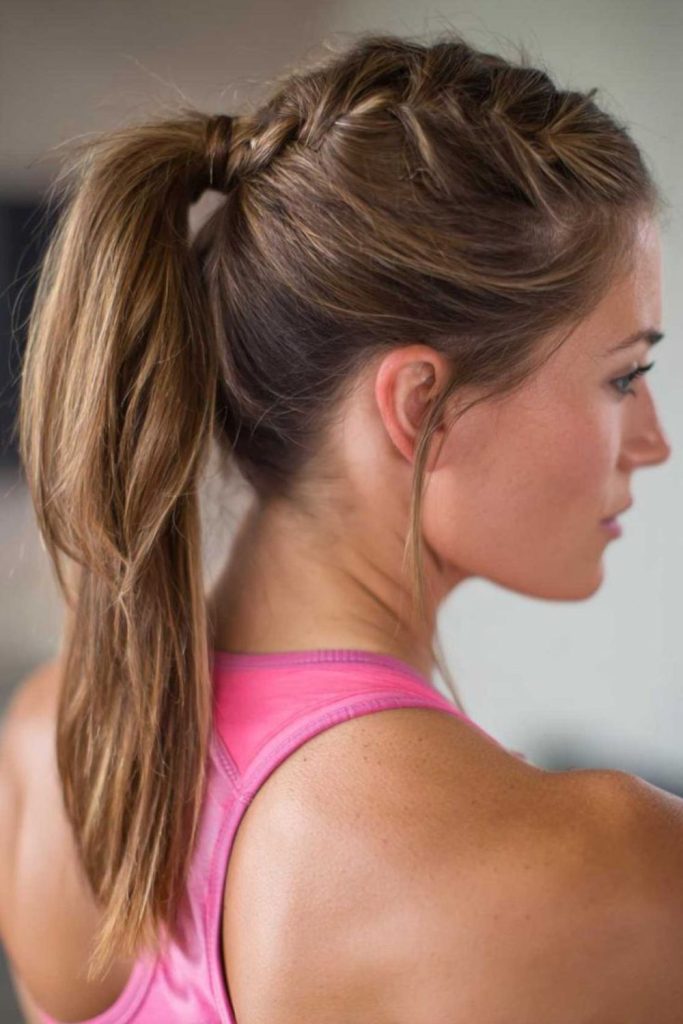 Looped high pony secure gym athletic hairstyle