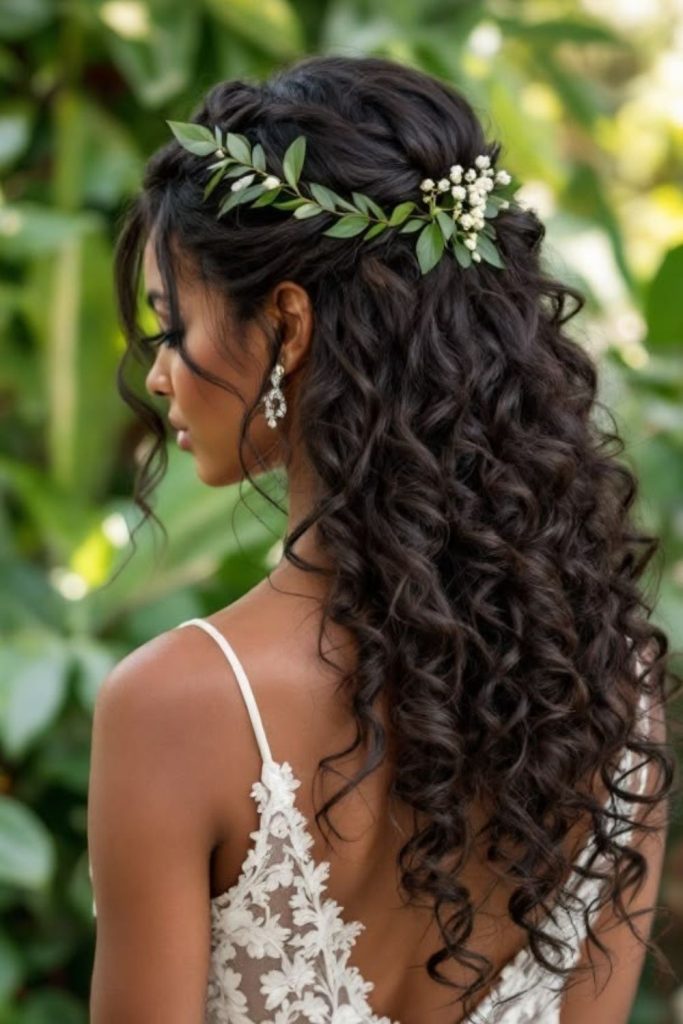 Crown natural lush curly hairstyle with organic volume.

