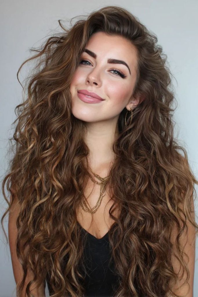 Forest inspired whisper soft curls falling naturally