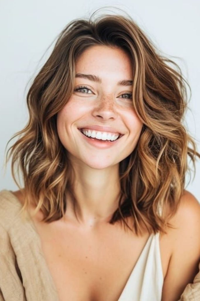Golden blonde bark brown curls.
