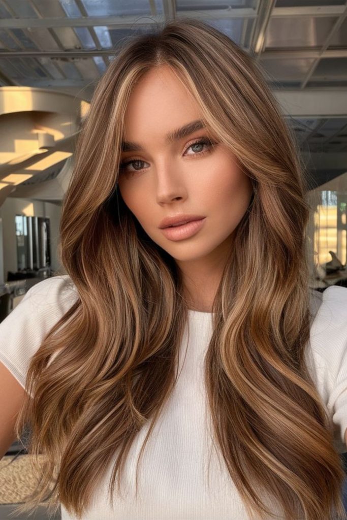 Golden blonde hazelnut beach waves.