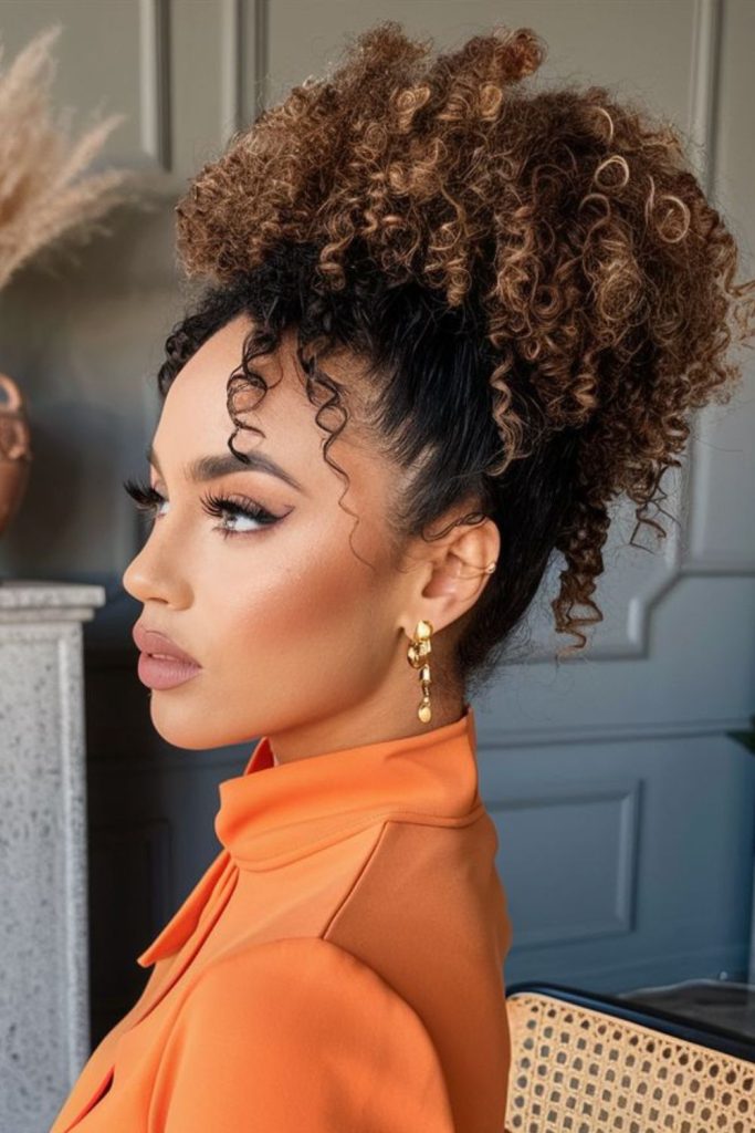 High puff curls bold lifted natural volume
