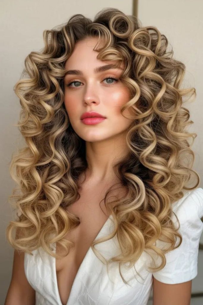 Honey toned luxurious bouncy ringlets.