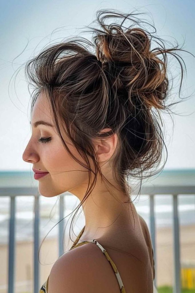 Airy messy bun island vibe
