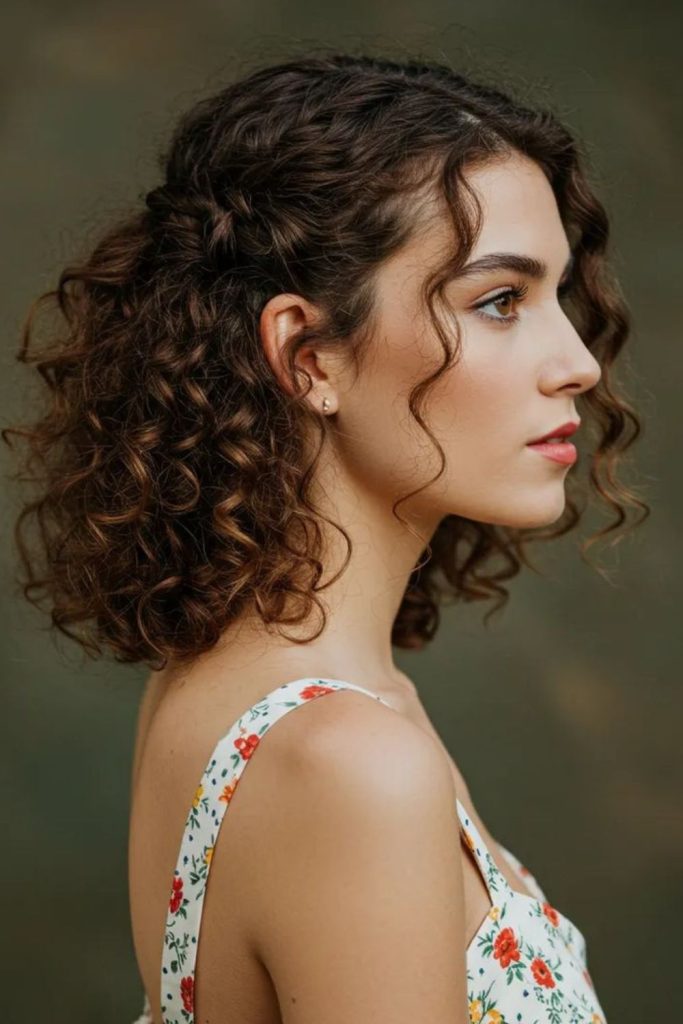 Soft ivory formal curly ringlets.