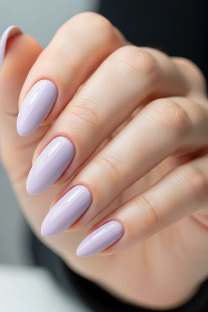 Soft lavender pastel dreamy nail aesthetic