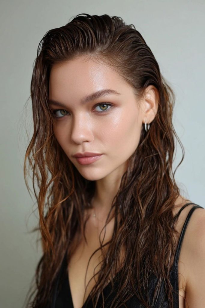 Ocean inspired flowing wet waves