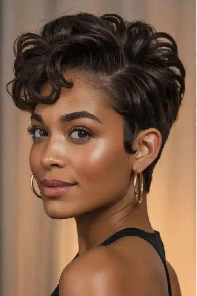 Coiled feather pixie with dark texture