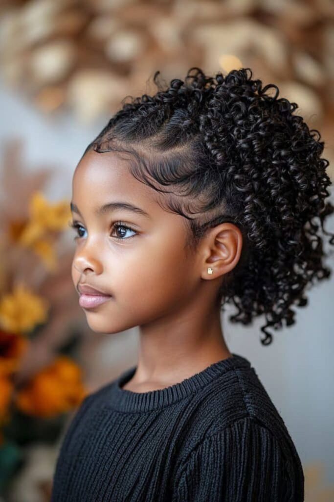 High spiral ponytail with soft tendrils