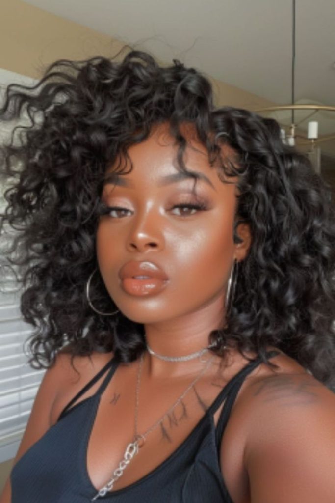 Midnight halo tight curls dramatic dark texture