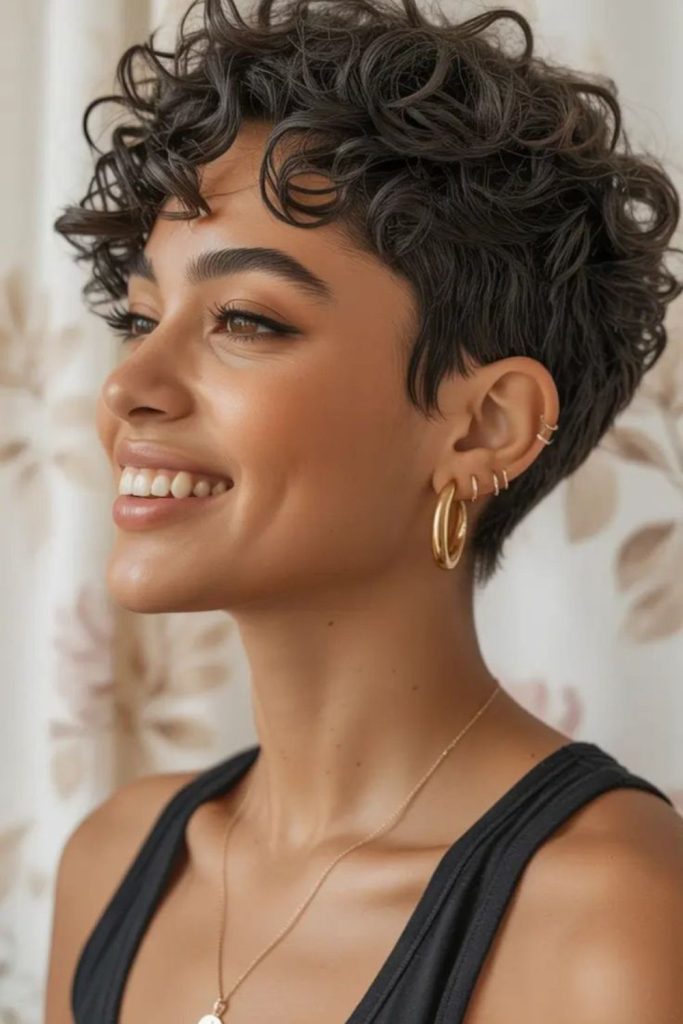 Illusion styled pixie flowing curls