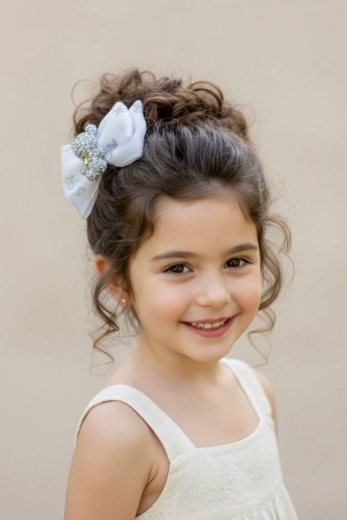 Cascading puff curls with moon glow