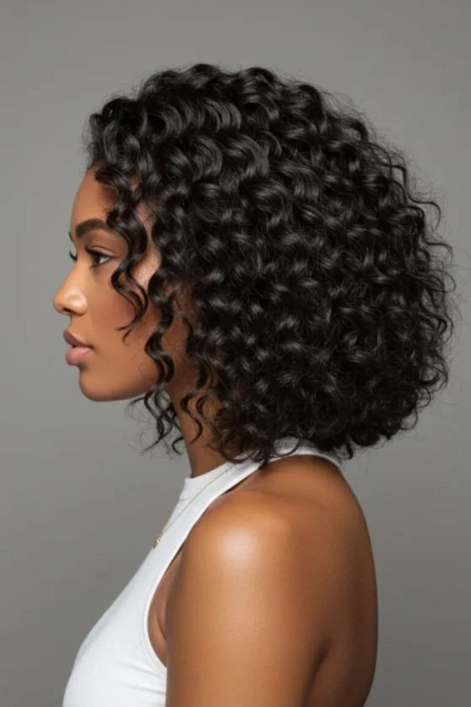 Freeform natural curls organic untamed textured look

