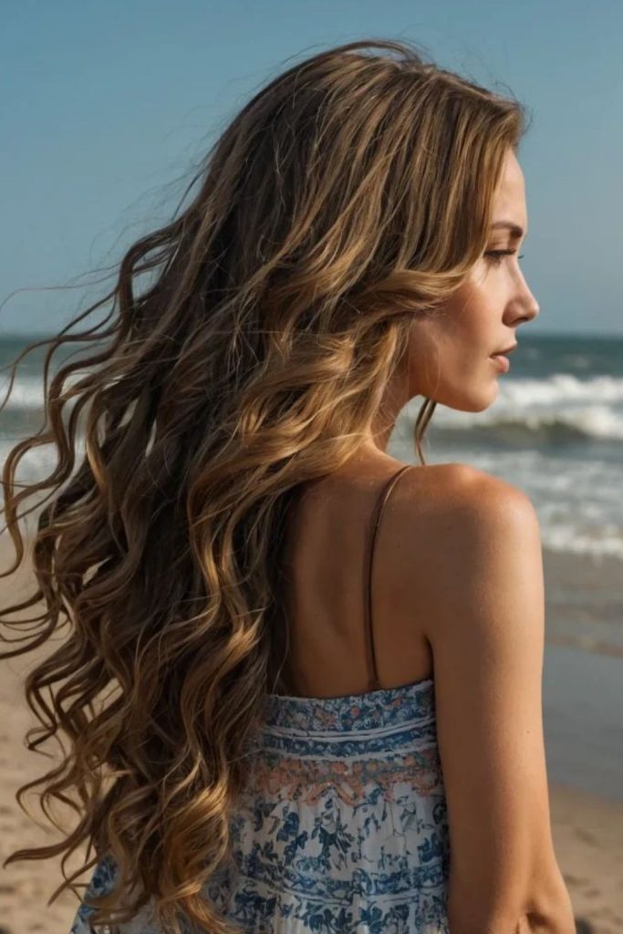 Crimped waves beach texture hairstyle
