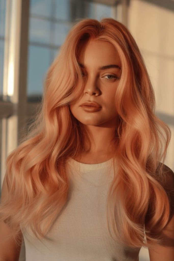 Soft peach toned flowing waves