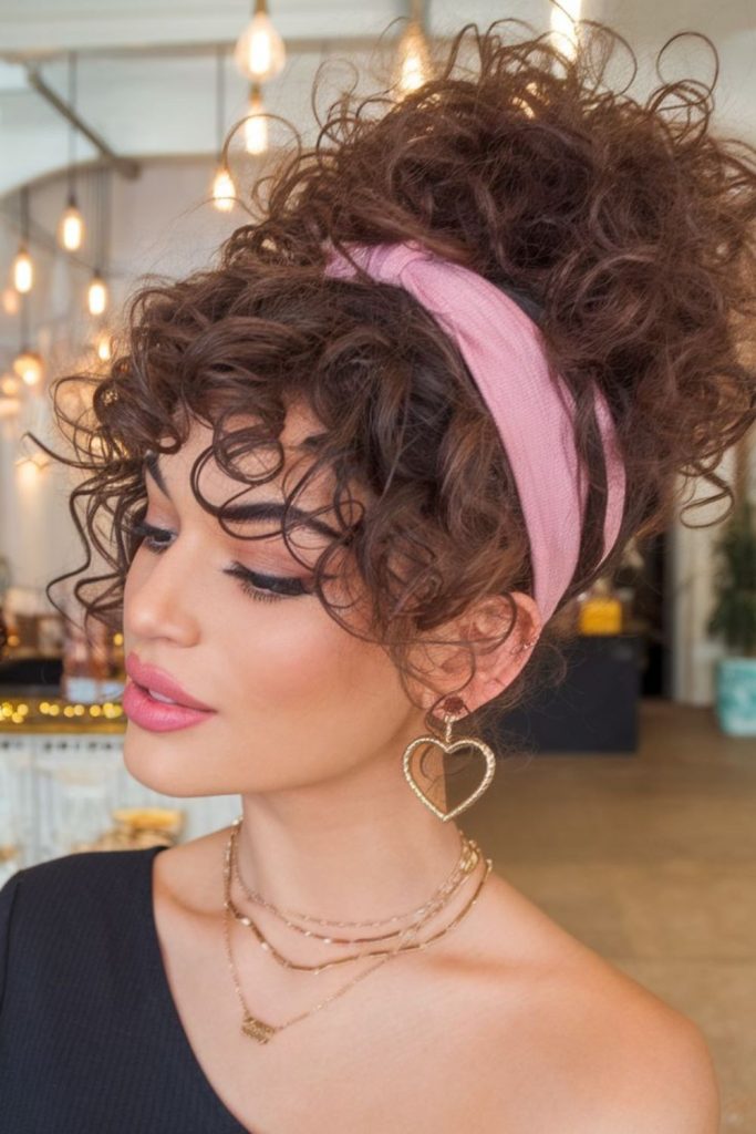 Soft romantic rose spiral curls.