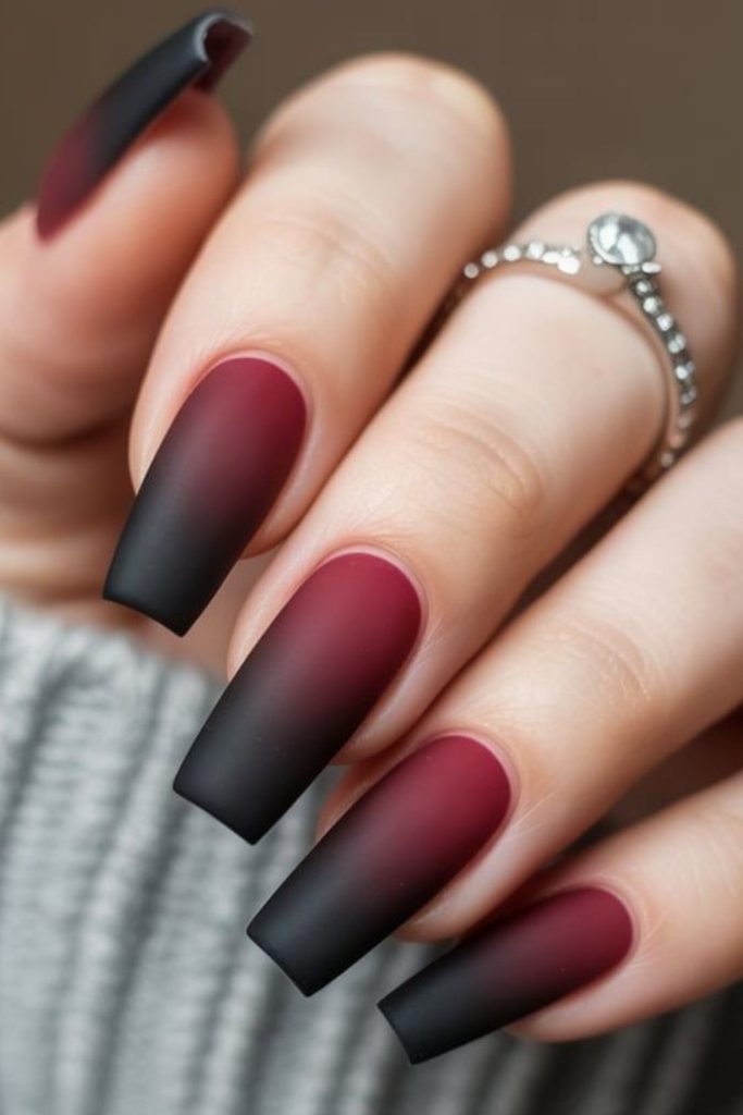 Scarlet smoke fade gradient nail style