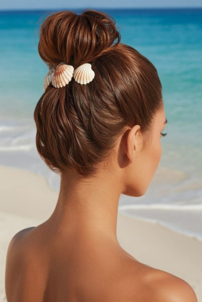Shell clip casual updo hairstyle