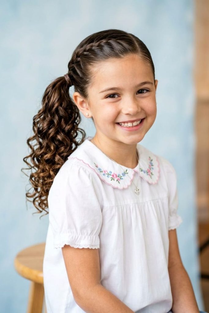 Side swept knot with shadow curls