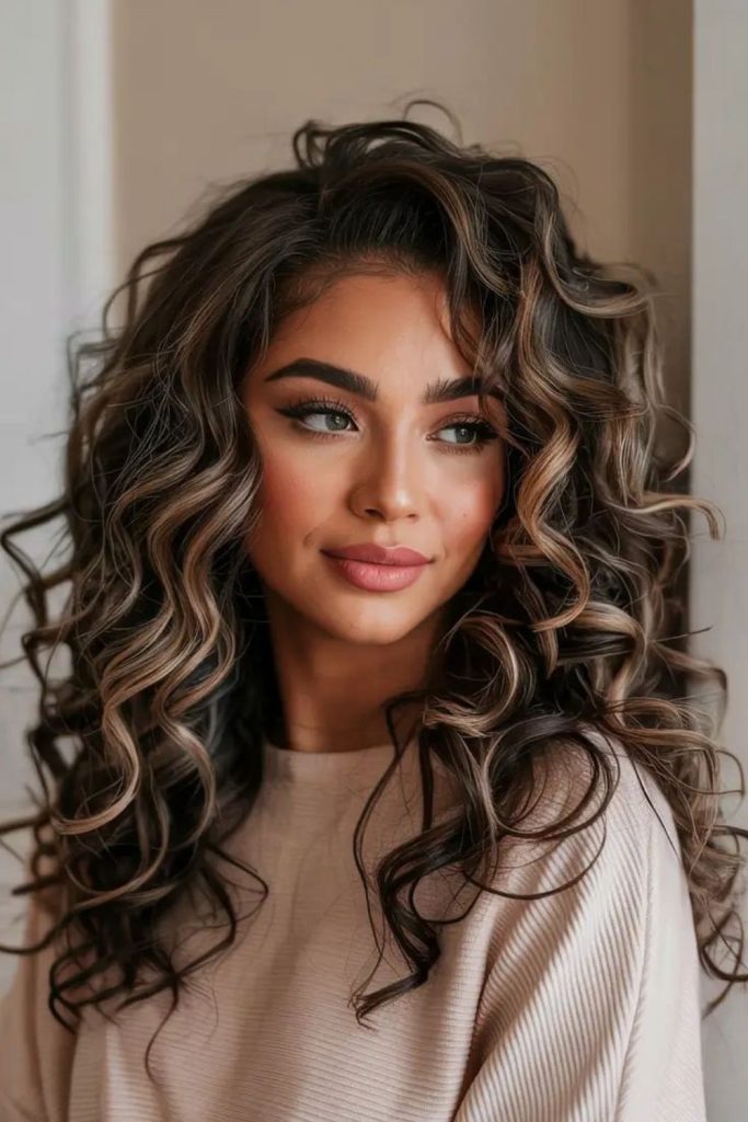 Smoky toned drifting wavy curls with subtle motion