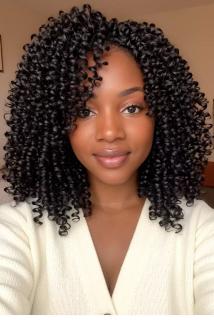 Layered curly lob soft elegant medium length