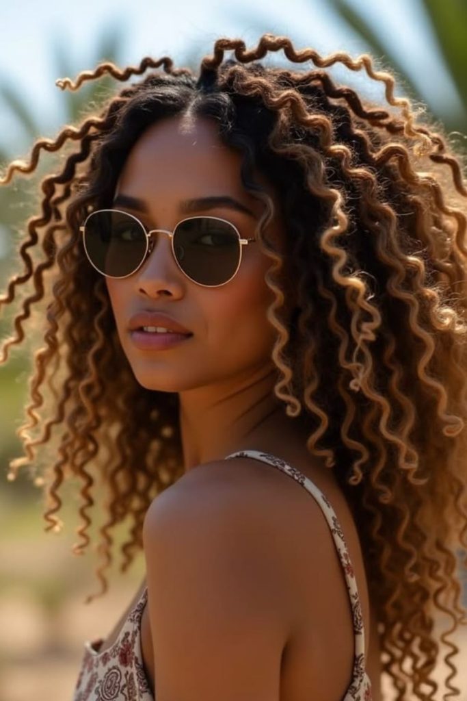 Spiral storm curly crown hairstyle bold volume
