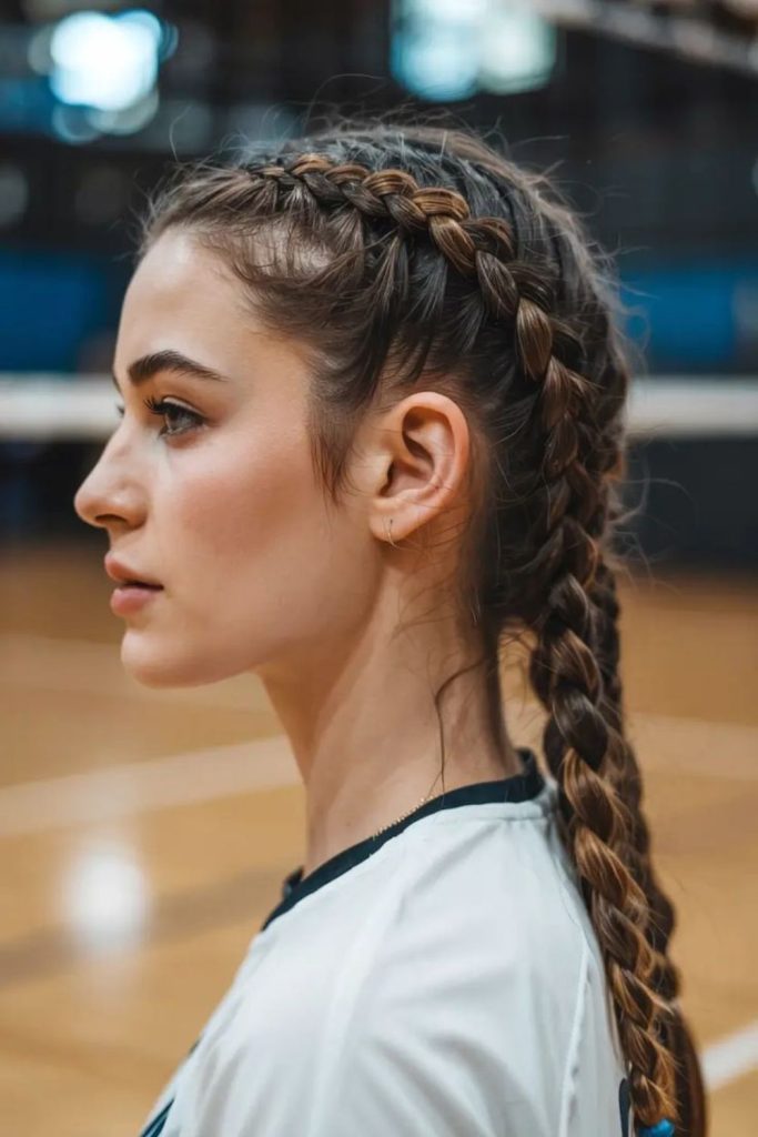 low braids secure calm workout hairstyle look