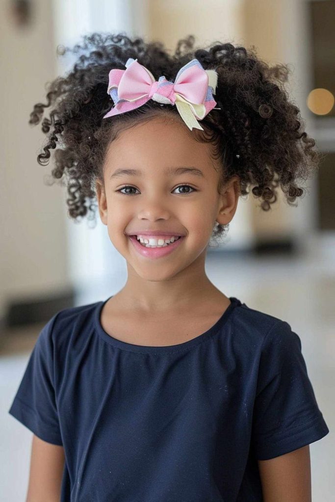 Rounded afro puff with bold texture