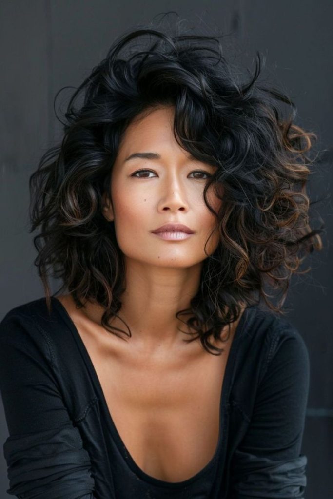 Drift powerful dramatic curls with wild windy motion.
