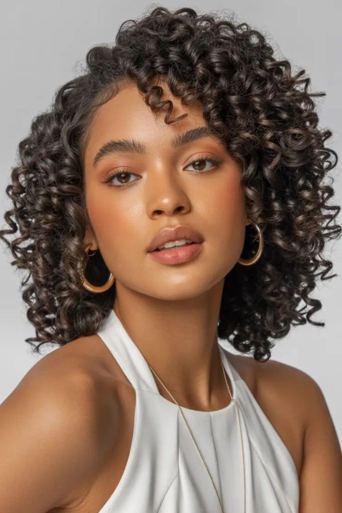 Tight coil bob short bold curly haircut