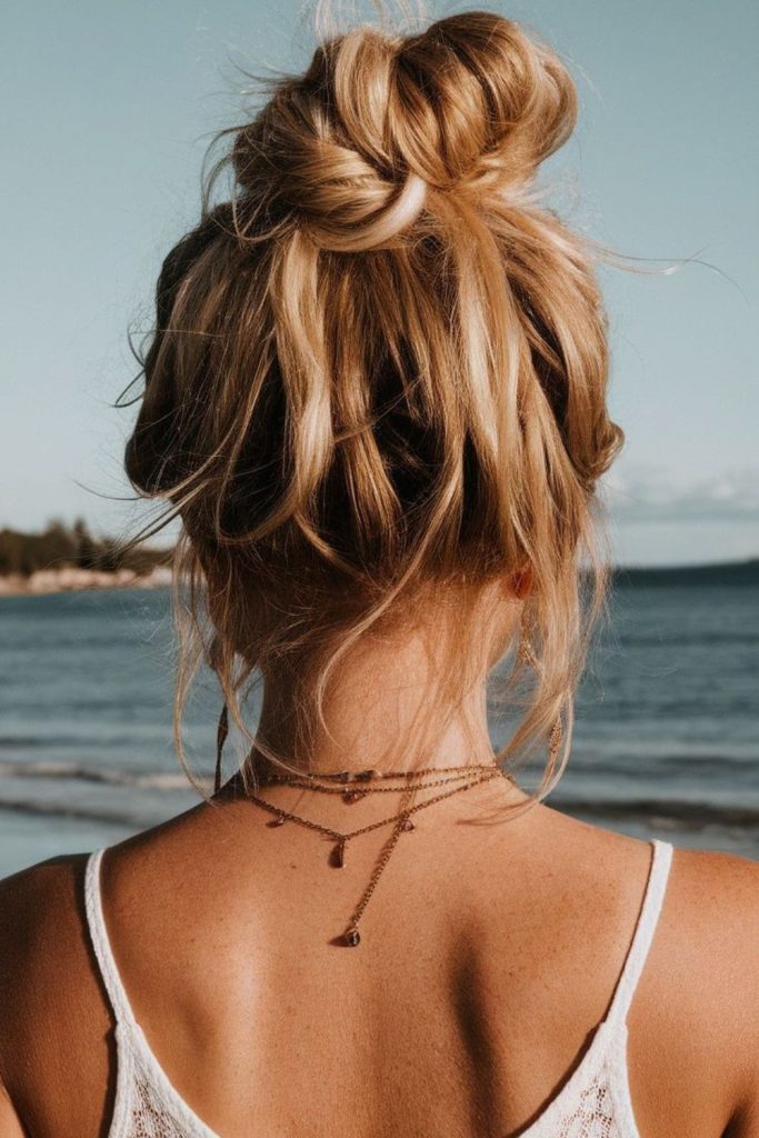 Casual twisted bun summer vibe