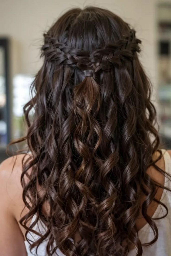 Twilight inspired coil curls cascading like waterfall strands