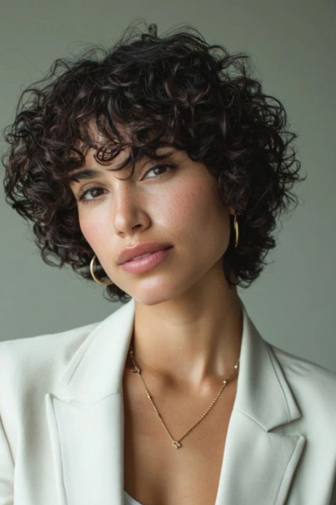 Blooming urban curly pixie style
