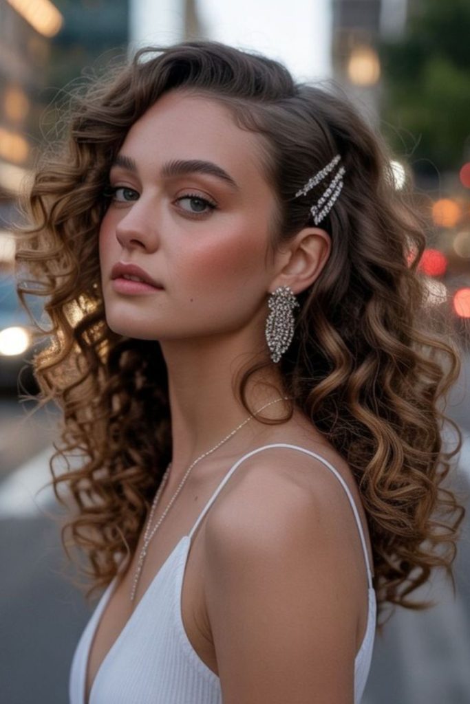 Urban style breezy curls dropping with relaxed flow