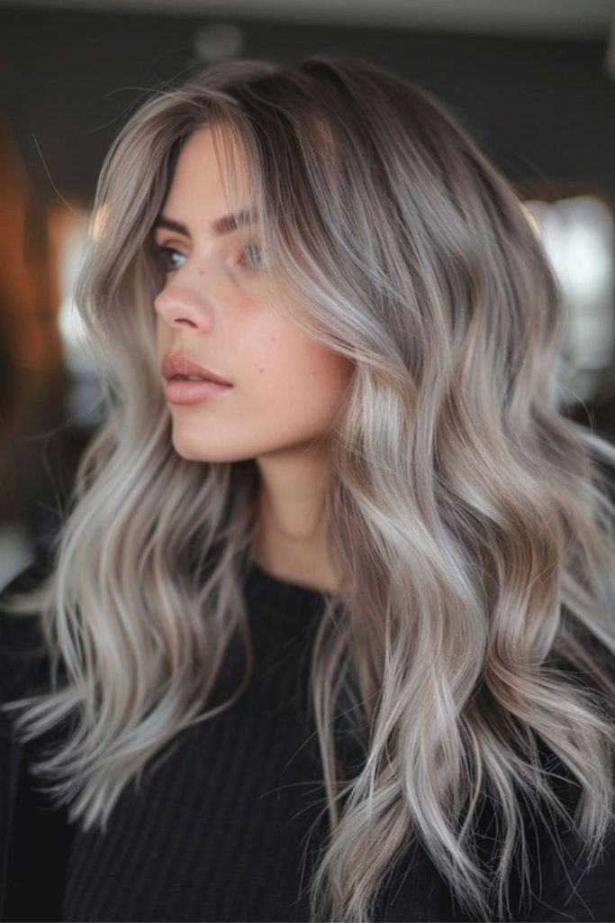 Cool vanilla blonde over smoky brown.