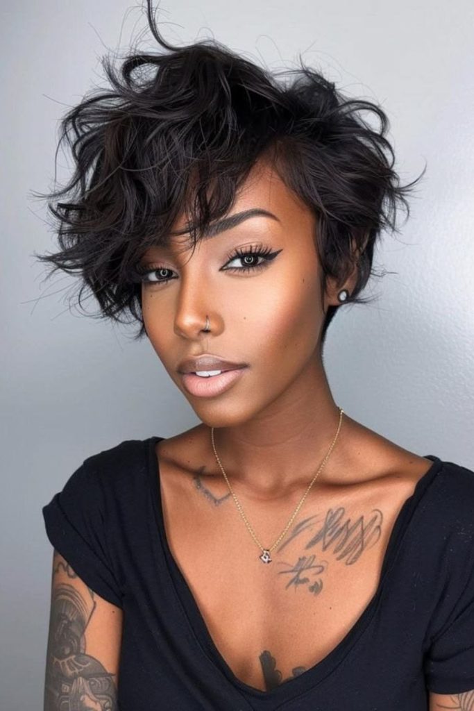 Soft velvet pixie with tapered sides