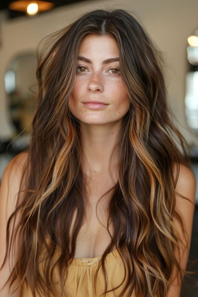 Smooth layered glossy summer hair