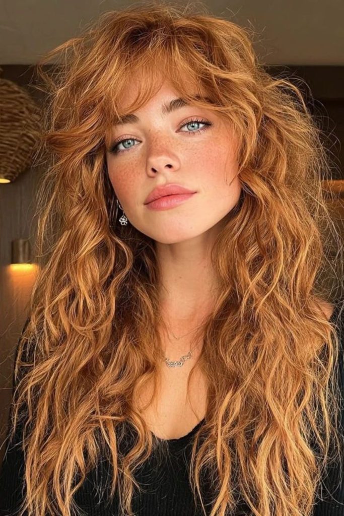 Messy shag cut bold summer texture