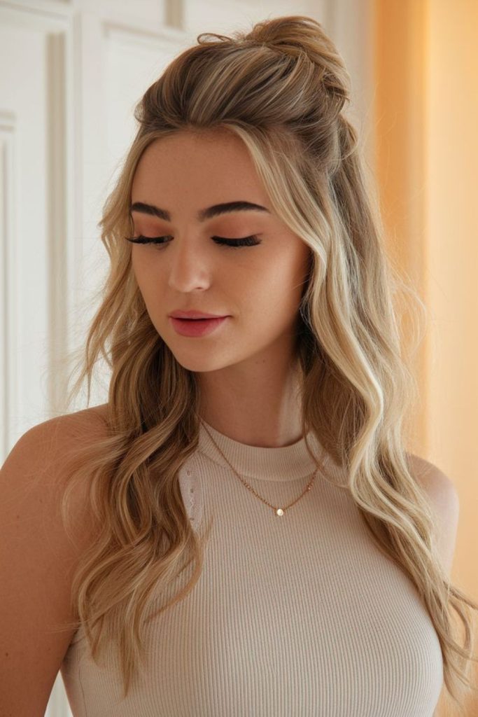 Half up twisted airy hairstyle