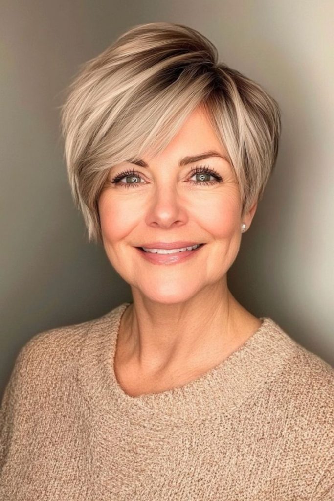 Air glide taupe pixie sweep soft modern cut