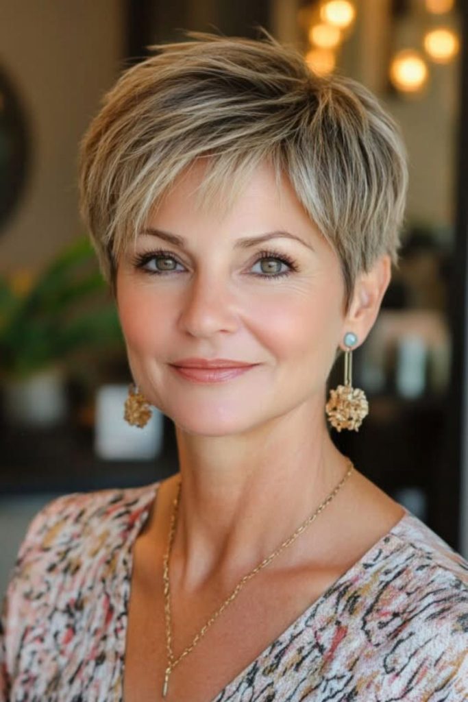 Side swept pixie with volume