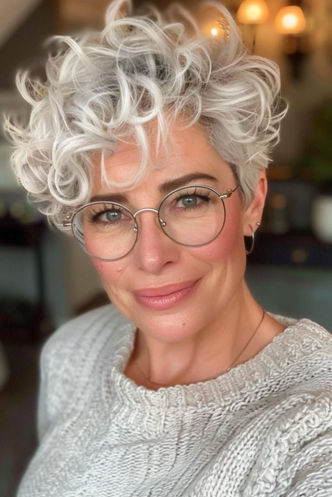Arctic silver pixie with curls.