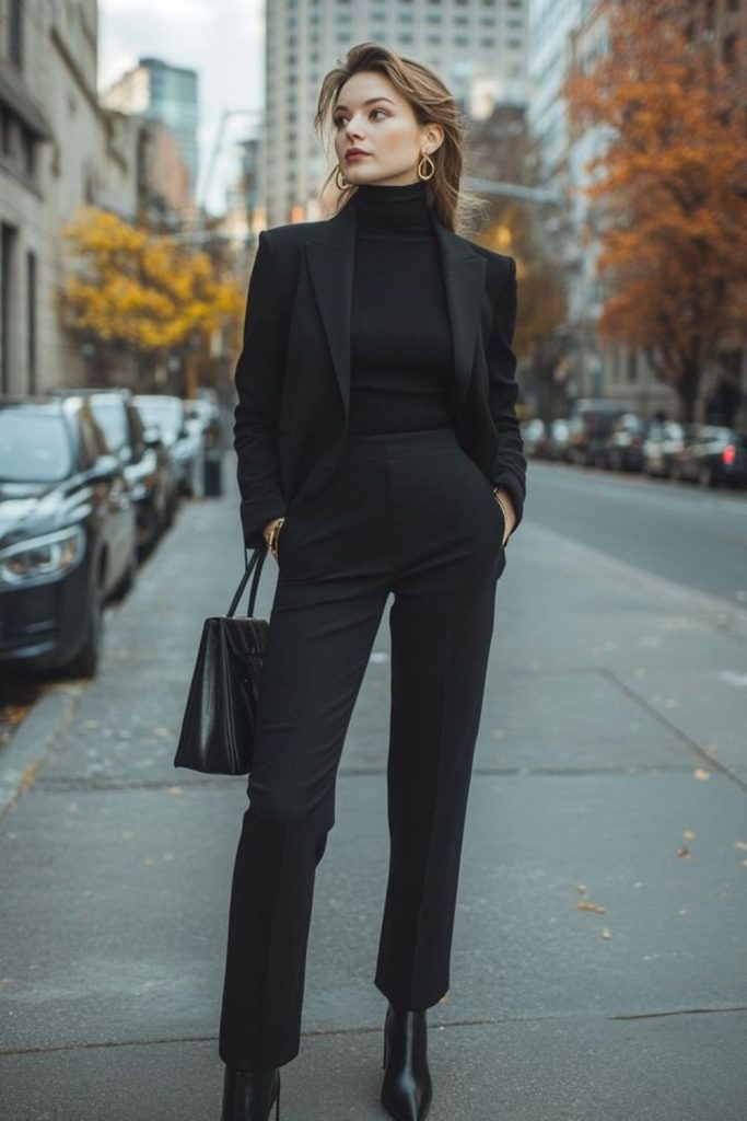 Black blazer office professional outfit