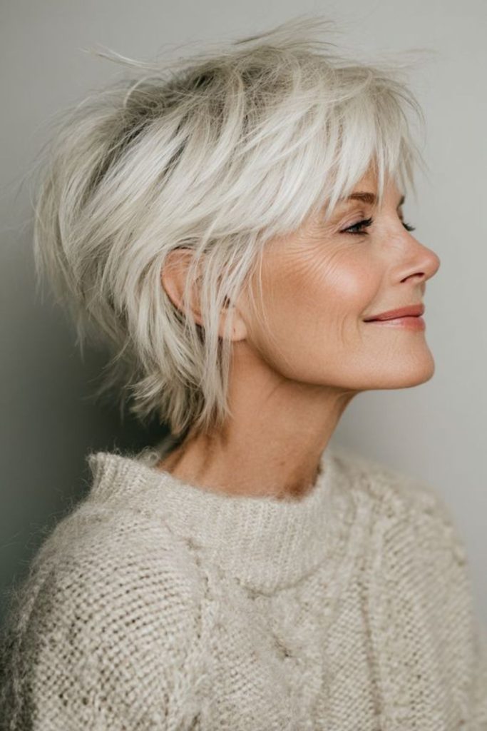 Layered fringe haircut with lift