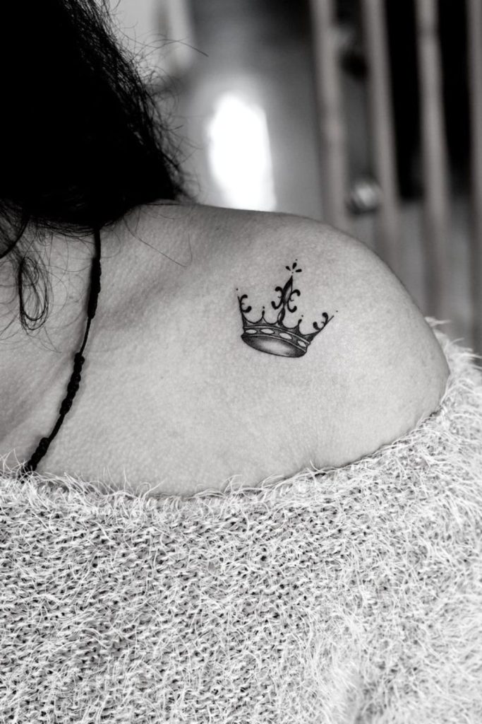 Broken crown empowerment resilience tattoo symbol
