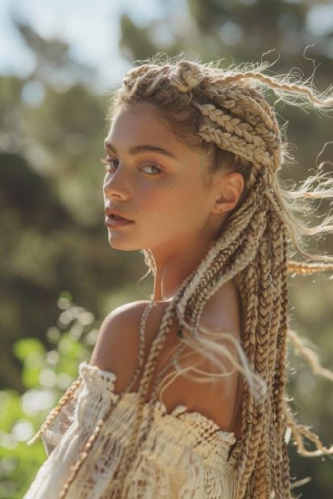 Butter glow radiant knotless braid style