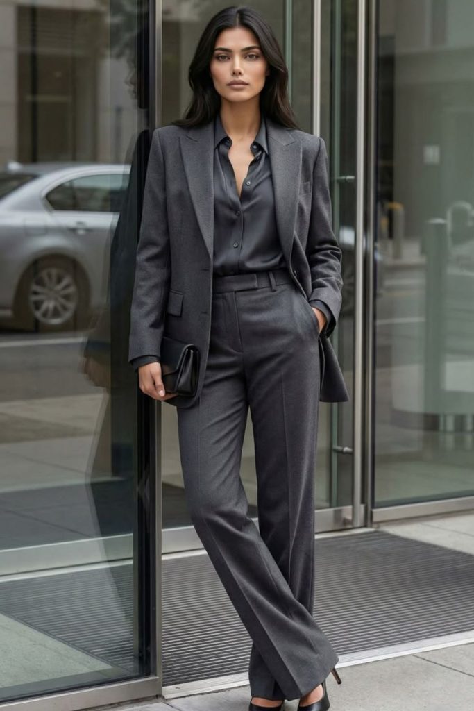 Charcoal business casual professional chic style