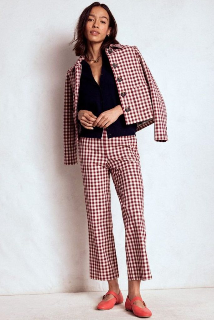 Checked trousers office smart casual look
