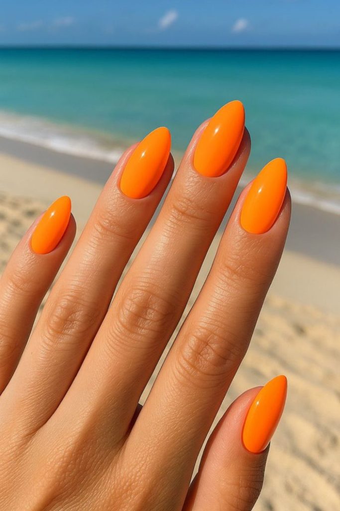 Citrus neon bright electric summer nails