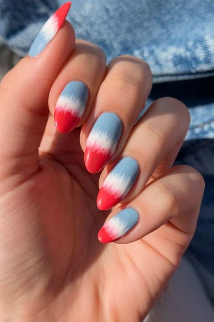 Coastal Americana breeze summer nails.